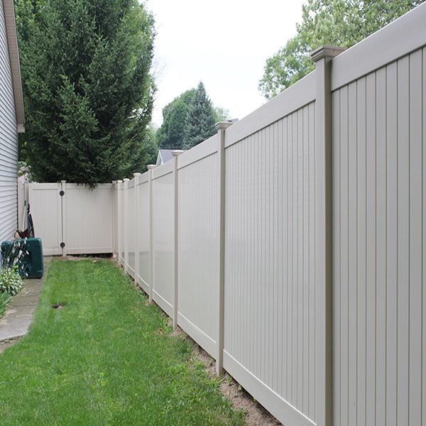 Customized white vinyl fence panels